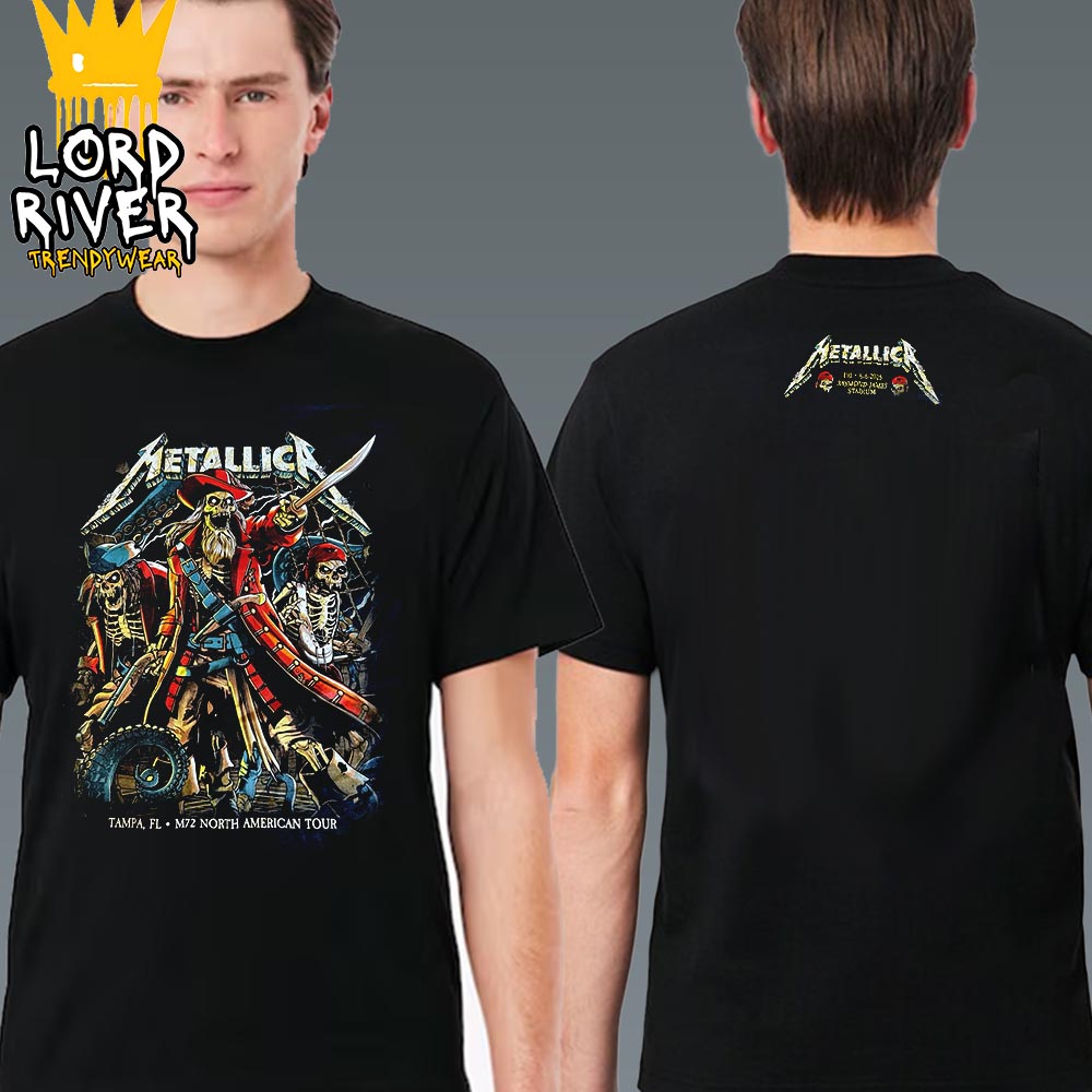 Metallica M72 Tampa North American Tour 2025 Event Tee At Pop Up Store Raymond James Stadium Tampa FL On June 6th 2025 Two Sided Classic T-Shirt Metallica M72 Tampa North American Tour 2025 Event Tee At Pop Up Store Raymond James Stadium Tampa FL On June 6th 2025 Two Sided Classic T-Shirt