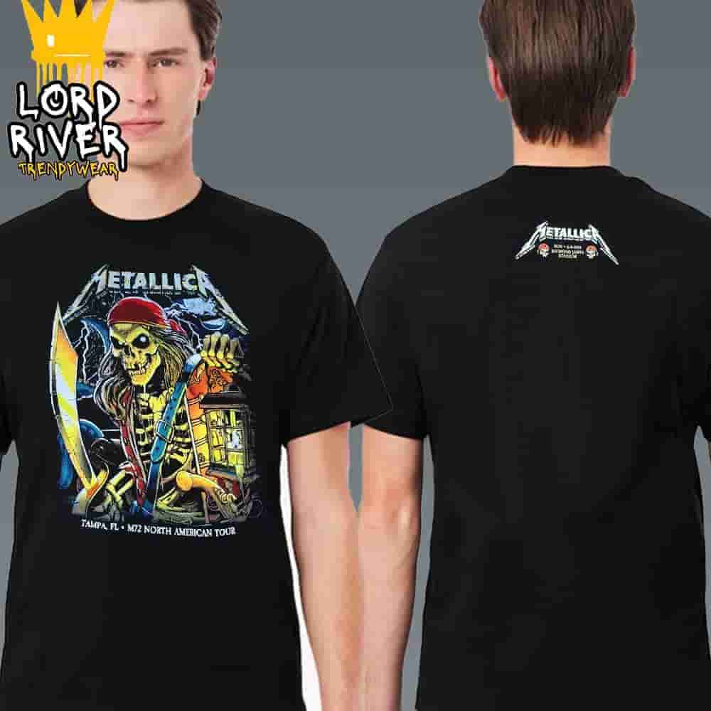Metallica M72 Tampa North American Tour 2025 Night 2 Event Tee At Pop Up Store Raymond James Stadium Tampa FL On June 8th 2025 Unisex T-Shirt Metallica M72 Tampa North American Tour 2025 Night 2 Event Tee At Pop Up Store Raymond James Stadium Tampa FL On June 8th 2025 Unisex T-Shirt