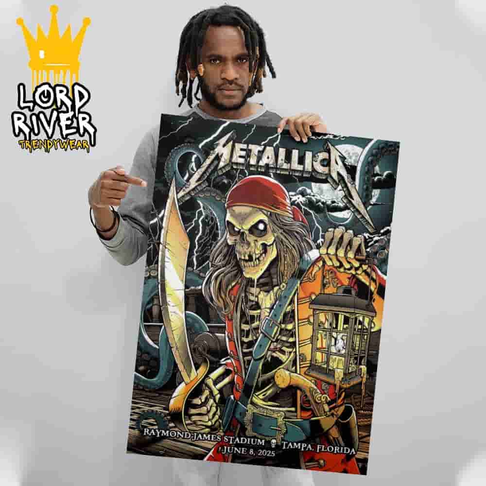 Metallica M72 Tampa North American Tour 2025 Night 2 Venue Poster At Pop Up Store Raymond James Stadium Tampa FL On June 8th 2025 Home Styling Poster Canvas Metallica M72 Tampa North American Tour 2025 Night 2 Venue Poster At Pop Up Store Raymond James Stadium Tampa FL On June 8th 2025 Home Styling Poster Canvas