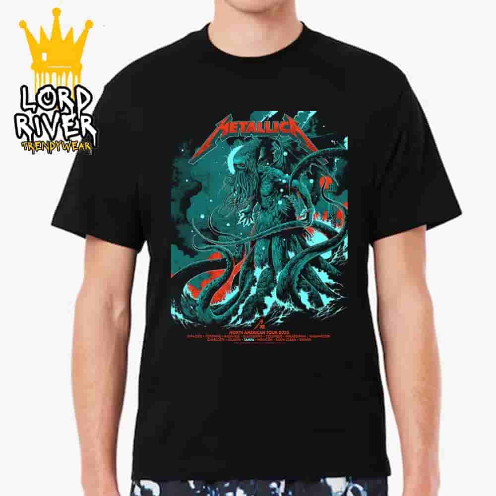 Metallica M72 Tampa North American Tour 2025 Poster Tee At Pop Up Store Raymond James Stadium Tampa FL On June 6th And 8th 2025 Unisex T-Shirt Metallica M72 Tampa North American Tour 2025 Poster Tee At Pop Up Store Raymond James Stadium Tampa FL On June 6th And 8th 2025 Unisex T-Shirt